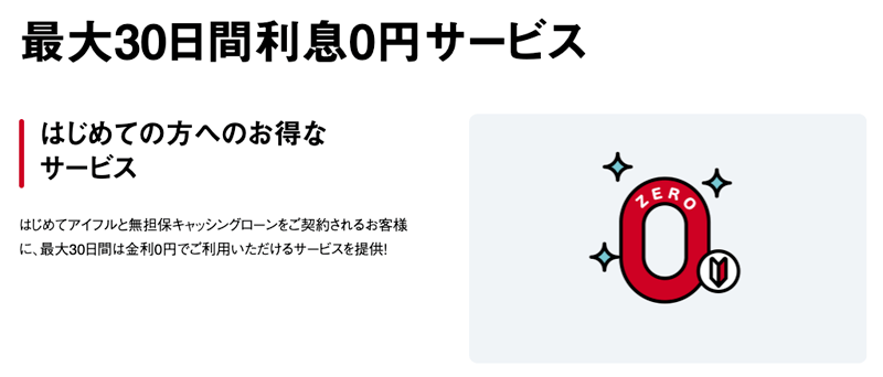 アイフルの無利息期間