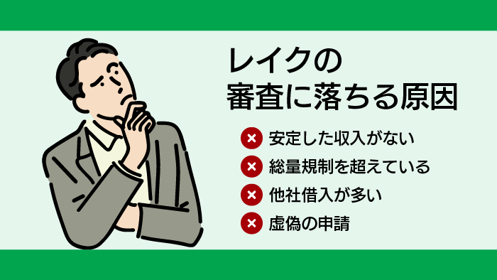レイクの審査落ちの原因