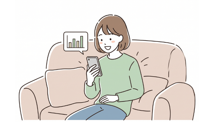データ容量をチェックしている様子