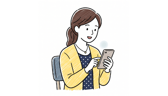 ポイントがたまって喜んでいる母