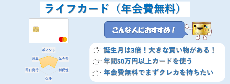 ライフカードのランキングポイント