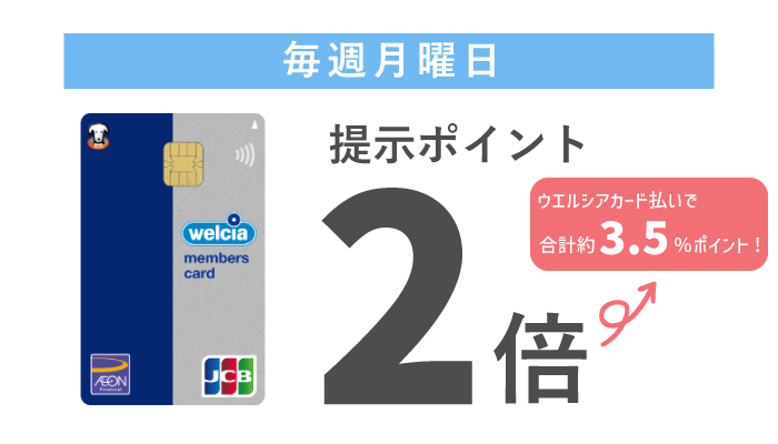月曜日は提示ポイントが2倍