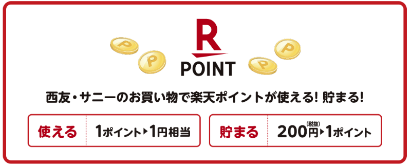 楽天×西友のポイント